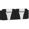 Image de vidaXL Coussin de tête de lit "Viana" noir et blanc 160 cm simili-cuir