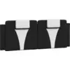 Image de vidaXL Coussin de tête de lit "Viana" noir et blanc 152 cm similicuir