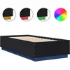 Image de vidaXL Cadre de lit avec LED Noir 100x200 cm Bois composite