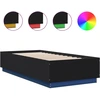 Image de vidaXL Cadre de lit avec LED Noir 90x200 cm Bois composite