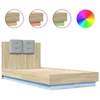 Image de vidaXL Cadre de lit avec tête de lit et lampes LED Chêne Sonoma 75x190cm
