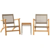 Image de vidaXL Ensemble Bistro 3 pièces Beige Poly rotin et bois massif Acacia