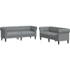 Image de vidaXL Ensemble de canapés 2 pièces gris clair Tissu