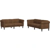 Image de vidaXL 2-pc. Ensemble de canapé velours marron