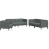Image de vidaXL Ensemble de canapés 3 pièces gris foncé Tissu