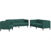 Image de vidaXL Ensemble de canapés 3 pièces vert foncé Tissu