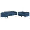 Image de vidaXL Ensemble de canapés 3 pièces bleu tissu