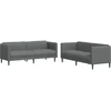 Image de vidaXL Ensemble de canapés 2 pièces gris foncé Tissu