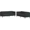 Image de vidaXL Ensemble de canapés 2 pièces noir tissu