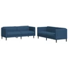 Image de vidaXL Ensemble de canapés 2 pièces bleu tissu