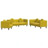 Image de vidaXL Ensemble de canapés 3 pièces avec coussins Velours jaune
