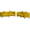Image de vidaXL Ensemble de canapés 2 pièces avec coussins Velours jaune