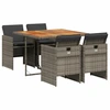 Image de vidaXL Ensemble de jardin 5 pièces avec coussins Gris Poly rotin
