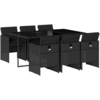 Image de vidaXL Ensemble de jardin 7 pièces avec coussins Noir Poly Rattan