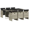 Image de vidaXL Ensemble de jardin 7 pièces avec coussins gris clair Poly rotin
