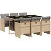 Image de vidaXL Ensemble de jardin 7 pièces avec coussins Mélange beige Poly rotin
