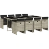 Image de vidaXL Salon de jardin 9 pièces avec coussins gris clair Poly rotin