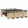 Image de vidaXL Salon de jardin 9 pièces avec coussins Mélange beige Poly rotin