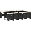 Image de vidaXL Ensemble de jardin 11 pièces avec coussins Noir Poly Rattan