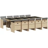 Image de vidaXL Salon de jardin 11 pièces avec coussins Mélange beige Poly rotin