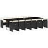 Image de vidaXL Ensemble de jardin 13 pièces avec coussins Noir Poly Rattan