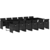 Image de vidaXL Ensemble de jardin 13 pièces avec coussins Noir Poly Rattan
