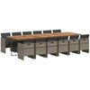 Image de vidaXL Ensemble de jardin 13 pièces avec coussins Gris Poly rotin