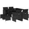 Image de vidaXL Salon de jardin 9 pi ¨ces avec coussins noir poly rotin