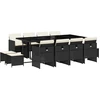 Image de vidaXL Ensemble de jardin 13 pièces avec coussins Noir Poly Rattan