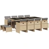 Image de vidaXL Ensemble de jardin 13 pièces avec coussins Mélange beige Poly rotin