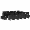 Image de vidaXL Ensemble de jardin 15 pièces avec coussins Noir Poly Rattan