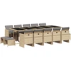 Image de vidaXL Ensemble de jardin 15 pièces avec coussins Mélange beige Poly rotin