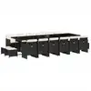 Image de vidaXL Ensemble de jardin 17 pièces avec coussins Noir Poly Rattan