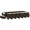 Image de vidaXL Ensemble de jardin 17 pièces avec coussins Marron Poly rotin