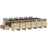 Image de vidaXL Ensemble de jardin 17 pièces avec coussins Mélange beige Poly rotin