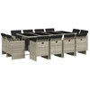 Image de vidaXL Salon de jardin 13 pièces avec coussins gris clair Poly rotin