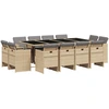 Image de vidaXL Ensemble de jardin 13 pièces avec coussins Mélange beige Poly rotin