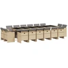 Image de vidaXL Ensemble de jardin 17 pièces avec coussins Mélange beige Poly rotin