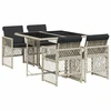Image de vidaXL Salon de jardin 5 pièces avec coussins gris clair Poly rotin