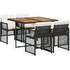 Image de vidaXL Ensemble de jardin 5 pièces avec coussins Noir Poly Rattan