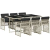 Image de vidaXL Ensemble de jardin 7 pièces avec coussins gris clair Poly rotin