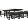 Image de vidaXL Salon de jardin 9 pièces avec coussins noir poly rotin