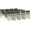 Image de vidaXL Salon de jardin 9 pièces avec coussins gris clair Poly rotin