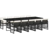 Image de vidaXL Ensemble de jardin 11 pièces avec coussins Noir Poly Rattan