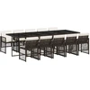 Image de vidaXL Ensemble de jardin 11 pièces avec coussins Marron Poly rotin
