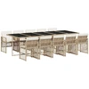 Image de vidaXL Salon de jardin 11 pièces avec coussins Beige Poly Rattan