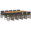 Image de vidaXL Ensemble de jardin 11 pièces avec coussins Gris Poly rotin