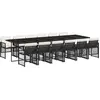 Image de vidaXL Ensemble de jardin 13 pièces avec coussins Noir Poly Rattan