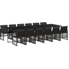 Image de vidaXL Ensemble de jardin 13 pi ¨ces avec coussins Noir Poly Rattan