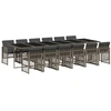 Image de vidaXL Ensemble de jardin 13 pièces avec coussins Gris Poly rotin